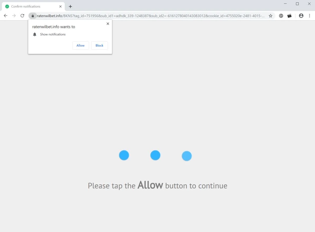 How to remove Ratenwilbet.info pop-up ads (Virus Removal Guide) 1 Image: Chrome browser is redirected to the Ratenwilbet.info site