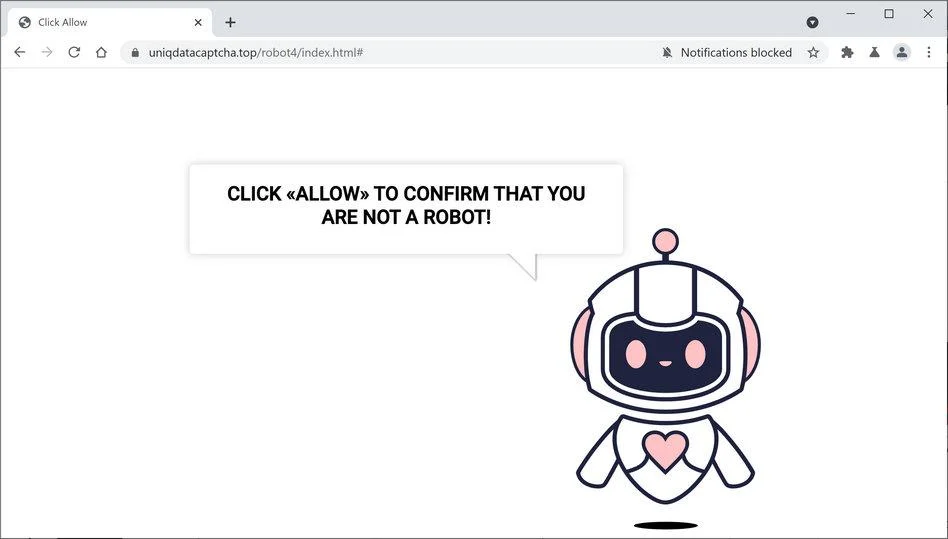 Remove Uniqdatacaptcha.top pop-up ads (Virus Removal Guide) 1 Image: Chrome browser is redirected to Uniqdatacaptcha.top