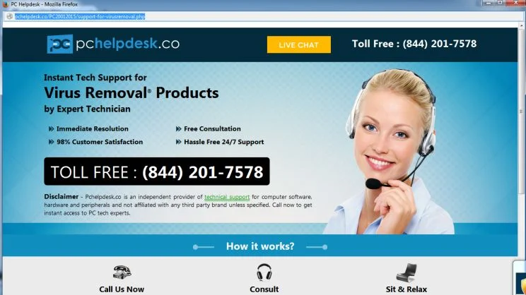 Pchelpdesk.co pop-up virus