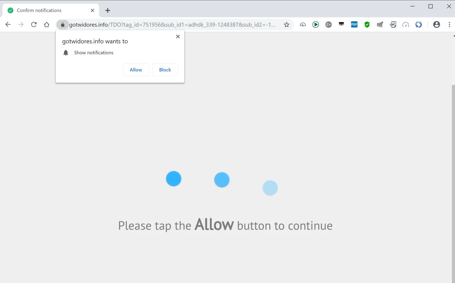 How to remove Gotwidores.info pop-up ads (Virus Removal Guide) 1 Image: Chrome browser is redirected to the Gotwidores.info site