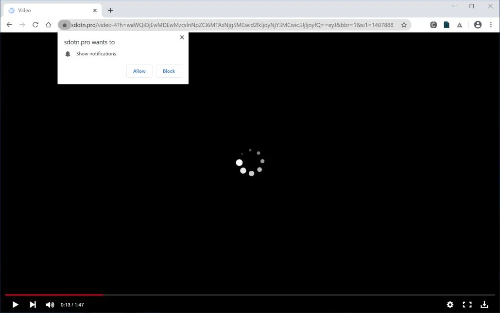 How to remove Sdotn.pro pop-up ads (Virus Removal Guide) 1 Image: Chrome browser is redirected to Sdotn.pro