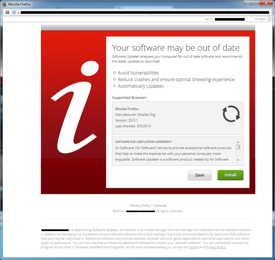 Image: Your software may be out of date Scam