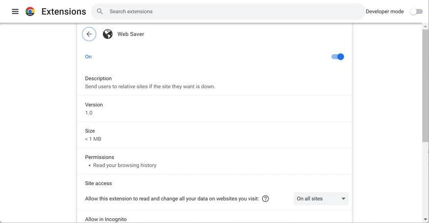 How to remove Web Saver adware (Virus Removal Guide) 1 Image: Web Saver Chrome extension