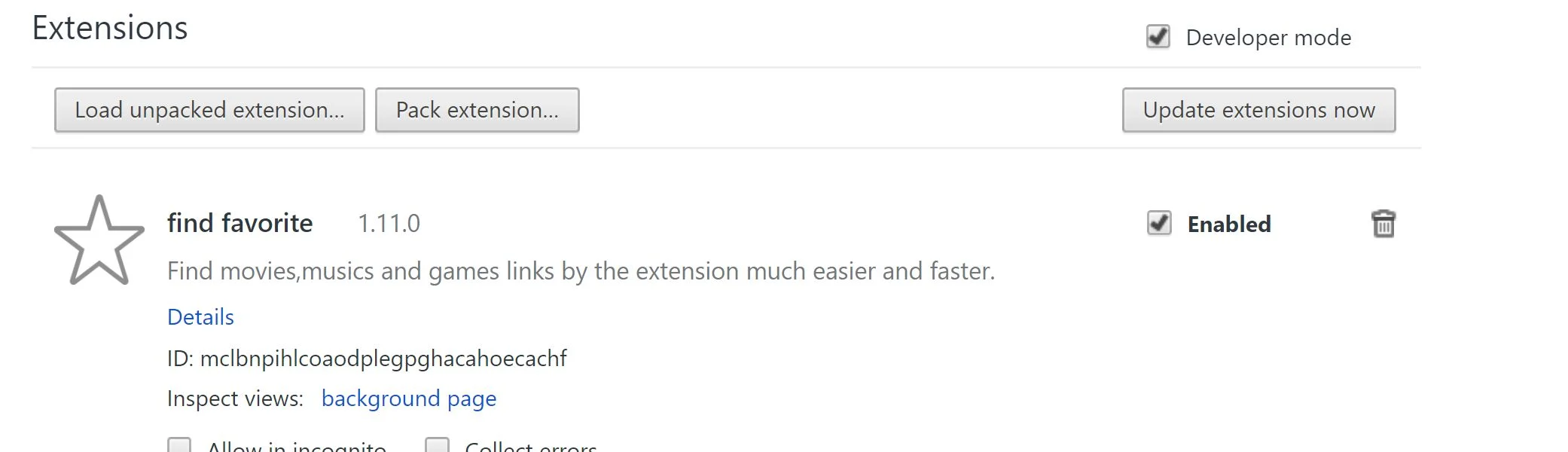 find favorite Chrome Extension scam