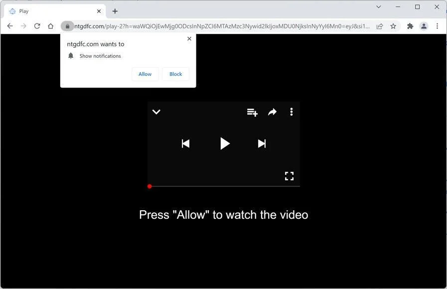 How to Remove Ntgdfc.com Pop-up Ads (Virus Removal Guide) 1 Image: Chrome browser is redirected to Ntgdfc.com