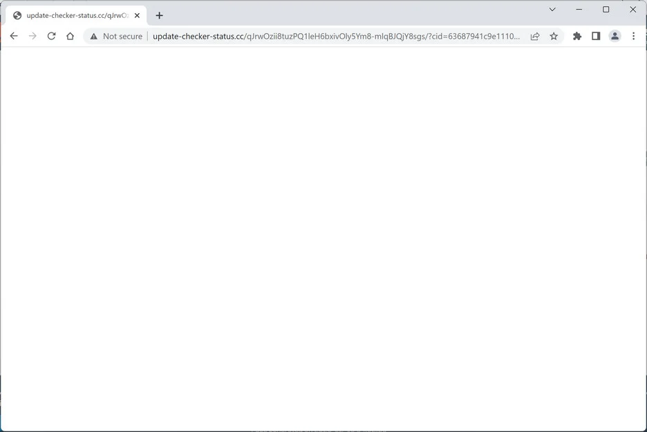 Image: Chrome browser is redirected to Update-Checker-Status.cc