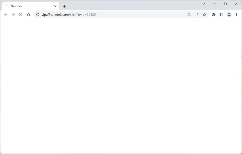 Image: Chrome browser is redirected to Vipaffnetwork.com
