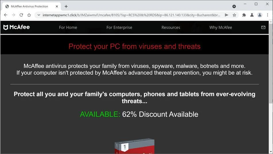 Remove Internetappwmc1.click scam (Virus Removal Guide) 1 Image: Chrome browser is redirected to Internetappwmc1.click