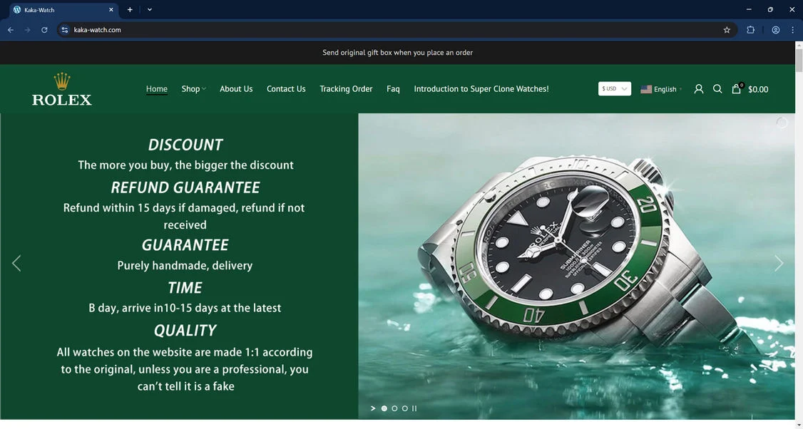 Kaka-watch.com Scam Store: A Fake Rolex Website 1 Kaka-watch.com scam