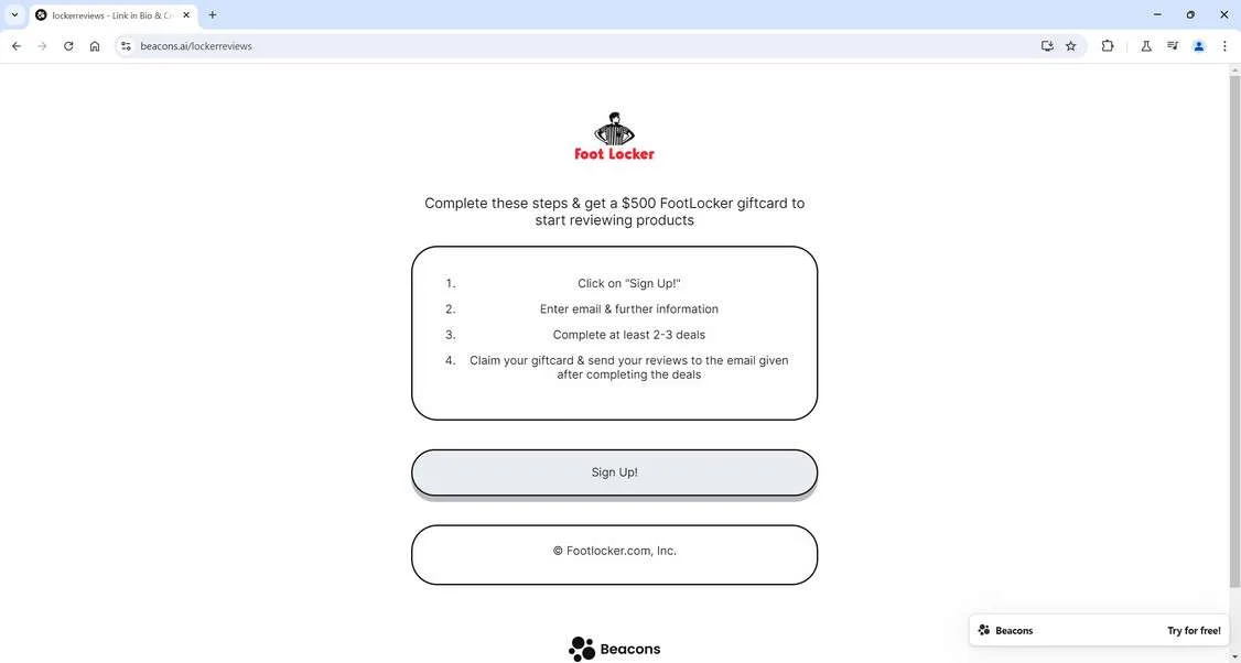 500 FootLocker giftcard scam