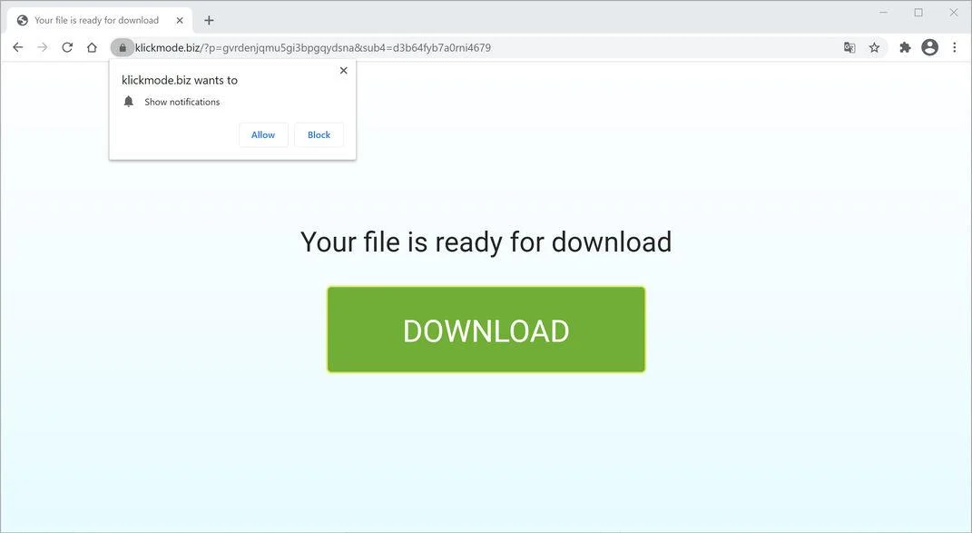 Remove Klickmode.biz pop-up ads (Virus Removal Guide) 1 Image: Chrome browser is redirected to Klickmode.biz