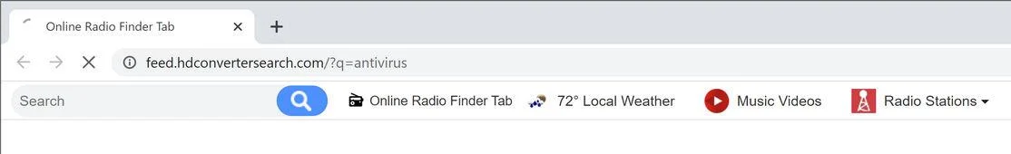 Image: Chrome browser is redirected to HDConverterSearch Search