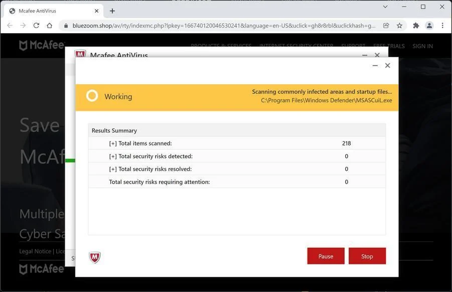 Remove Bluezoom.shop Pop-up Ads (Virus Removal Guide) 1 Image: Bluezoom.shop scam