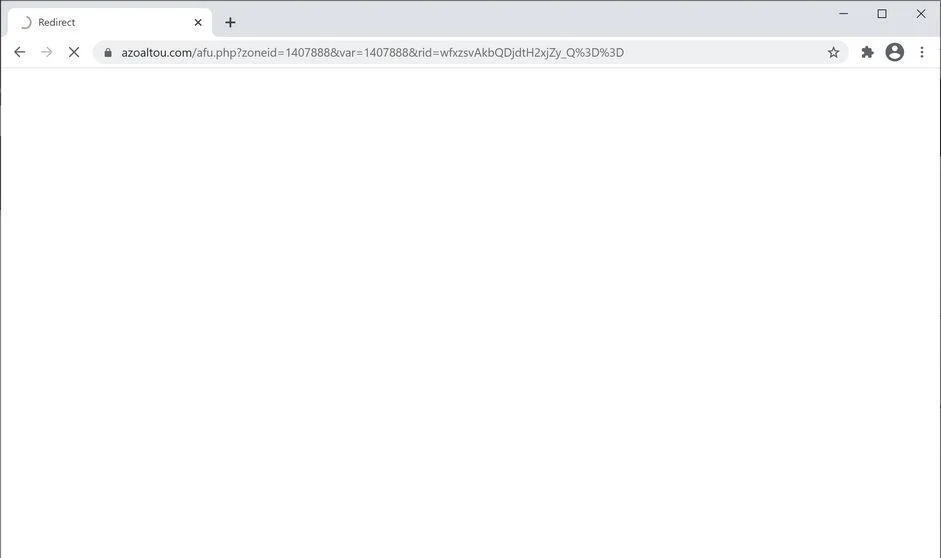 Image: Chrome browser is redirected to Azoaltou.com