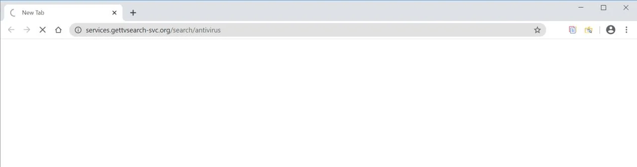 Image: Chrome browser is redirected to Services.gettvsearch-svc.org