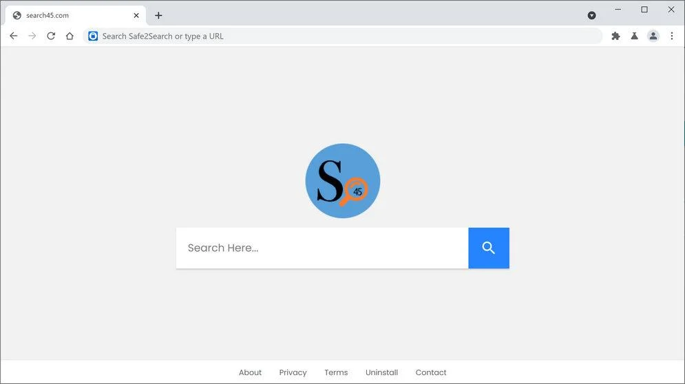 Image: Chrome browser is redirected to Search45 Search