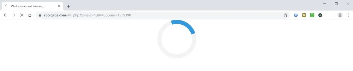 Image: Chrome browser is redirected to Roolgage.com