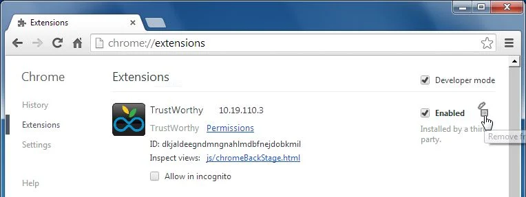 [Image: Trustworthy Toolbar Chrome extension]
