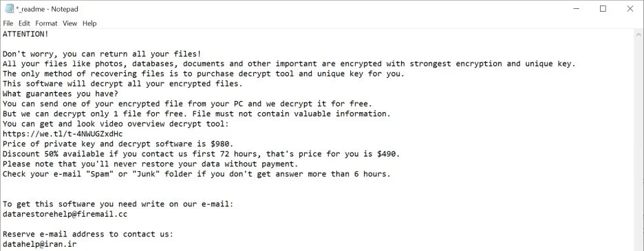 Image: Righ ransomware