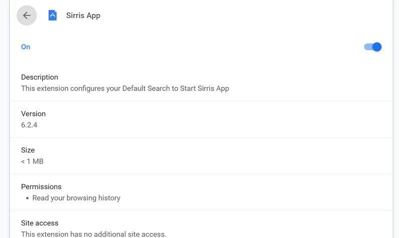 Image: Chrome browser is redirected to Sirris App