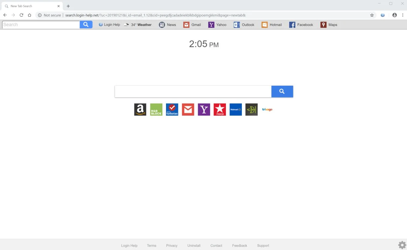 Image: Chrome browser is redirected to the search.login-help.net site