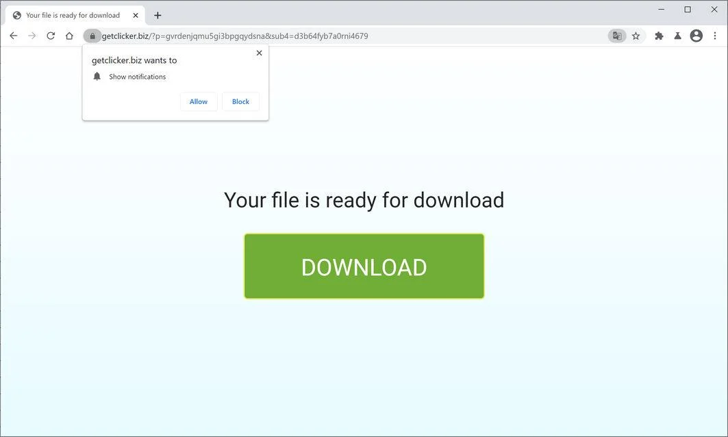 Remove Getclicker.biz pop-up ads (Virus Removal Guide) 1 Image: Chrome browser is redirected to Getclicker.biz