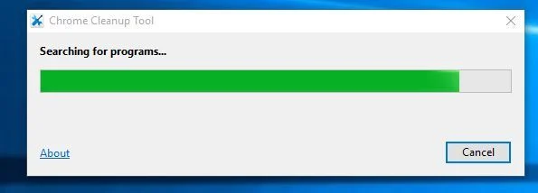 Chrome Cleanup Tool Scanning