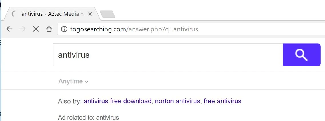 How to remove Togosearching.com redirect (Virus Removal Guide) 1 togosearching.com redirect virus