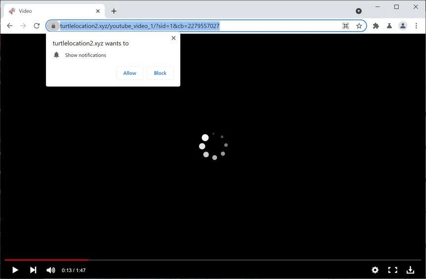 Remove Turtlelocation2.xyz pop-up ads (Virus Removal Guide) 1 Image: Chrome browser is redirected to Turtlelocation2.xyz