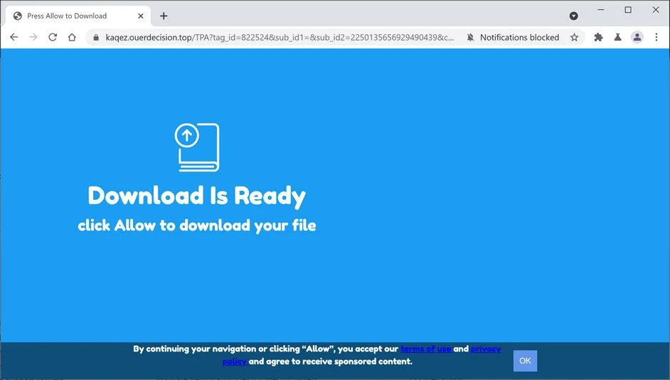 Remove Ouerdecision.top pop-up ads (Virus Removal Guide) 1 Image: Chrome browser is redirected to Ouerdecision.top