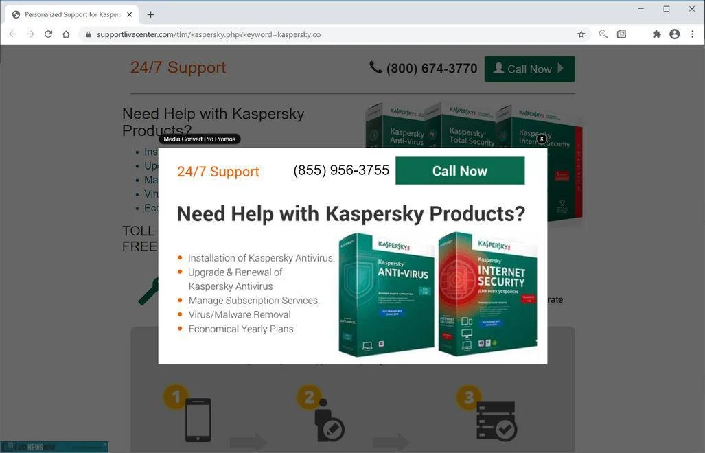 Remove Supportlivecenter.com pop-up ads (Virus Removal Guide) 1 Image: Chrome browser is redirected to Supportlivecenter.com