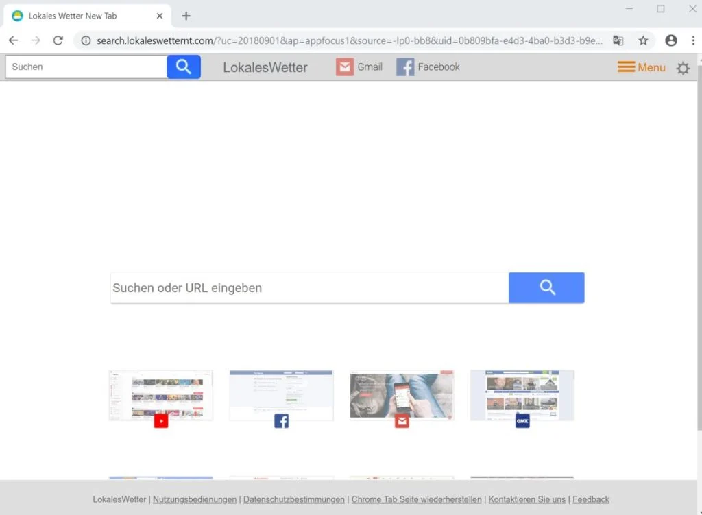LokalesWetter New Tab Search Virus