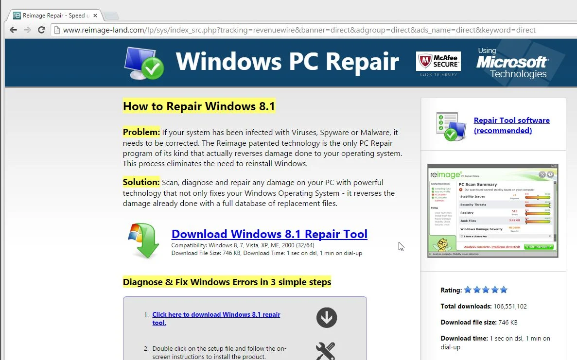 reimage-land.com Virus