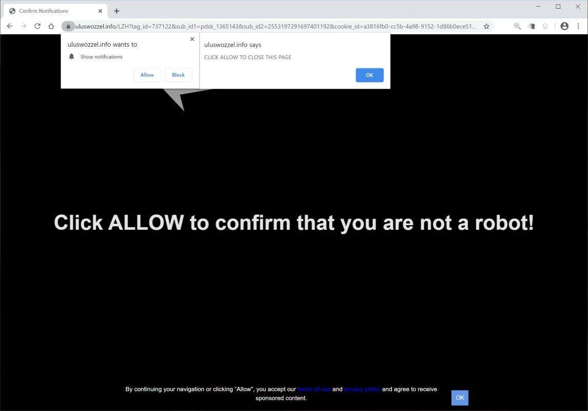 Remove Uluswozzel.info pop-up ads (Virus Removal Guide) 1 Image: Chrome browser is redirected to Uluswozzel.info