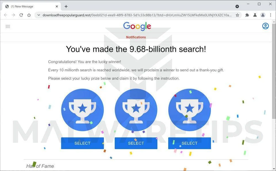 Remove Downloadfreepopularguard.rest scam (Removal Guide) 1 Image: Chrome browser is redirected to Downloadfreepopularguard.rest