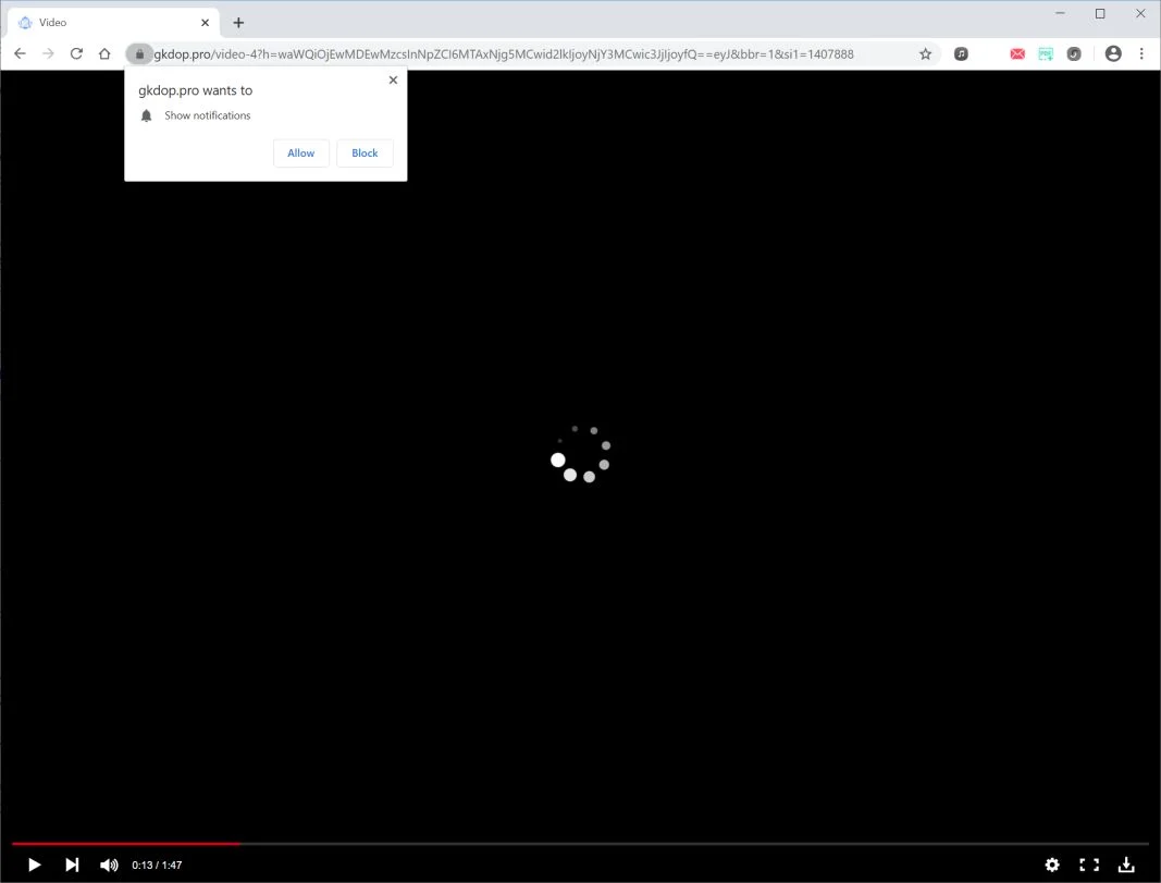How to remove Gkdop.pro pop-up ads (Virus Removal Guide) 1 Image: Chrome browser is redirected to Gkdop.pro