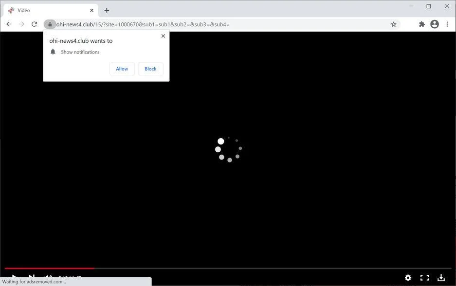 Remove Ohi-news4.club pop-up ads (Virus Removal Guide) 1 Image: Chrome browser is redirected to Ohi-news4.club
