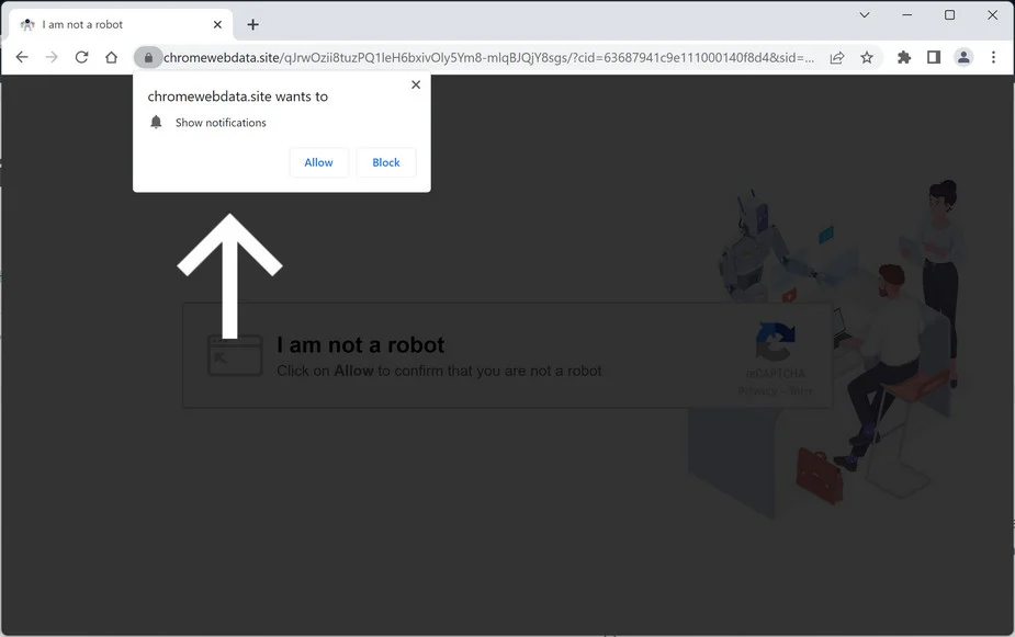 Image: Chromewebdata.site Ads