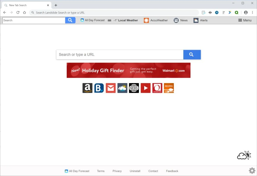 How to remove All Day Forecast redirect (Virus Removal Guide) 1 Image: Chrome browser is redirected to All Day Forecast
