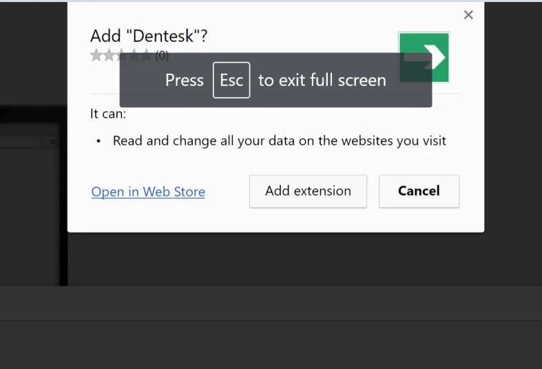 Dentesk Chrome Extension Virus