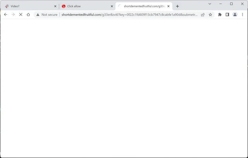Remove Shortdementedfruitful.com Ads (Virus Removal Guide) 1 Image: Chrome browser is redirected to Shortdementedfruitful.com