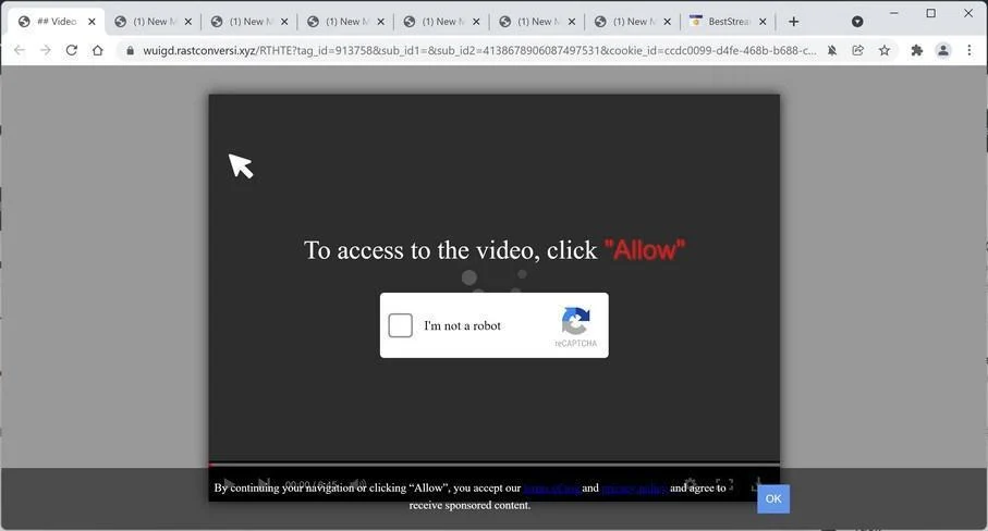 Remove Rastconversi.xyz pop-up ads (Virus Removal Guide) 1 Image: Chrome browser is redirected to Rastconversi.xyz