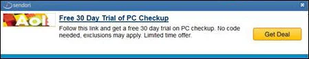 [Image: Sendori pop-up ads]