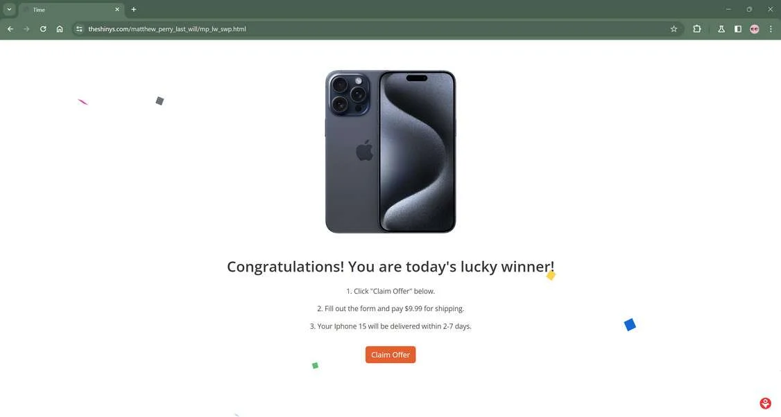 The Matthew Perry Last Will iPhone 15 Gift Scam Explained 2 Matthew Perrys Last Will Includes A Gift For All His Fans Iphone scma