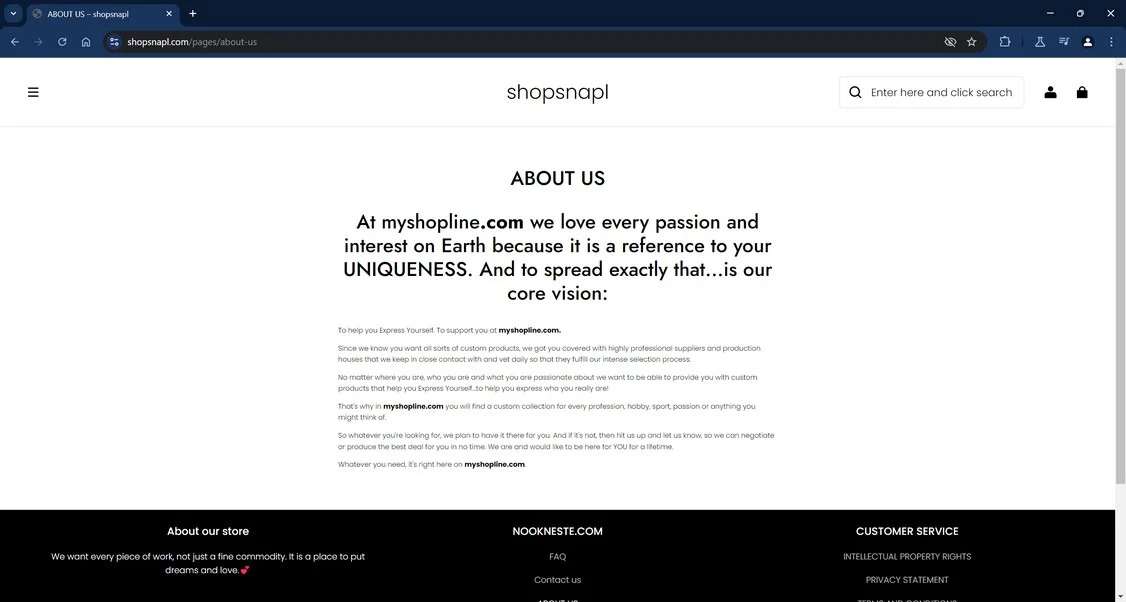 Shopsnapl.com Store Scam - Do Not Become a Victim 1 Shopsnapl.com scam