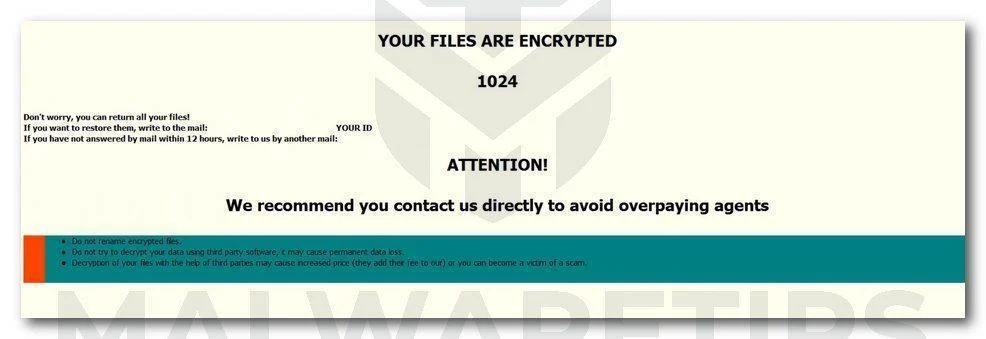 Image: [redline@onionmail.org].RED ransomware