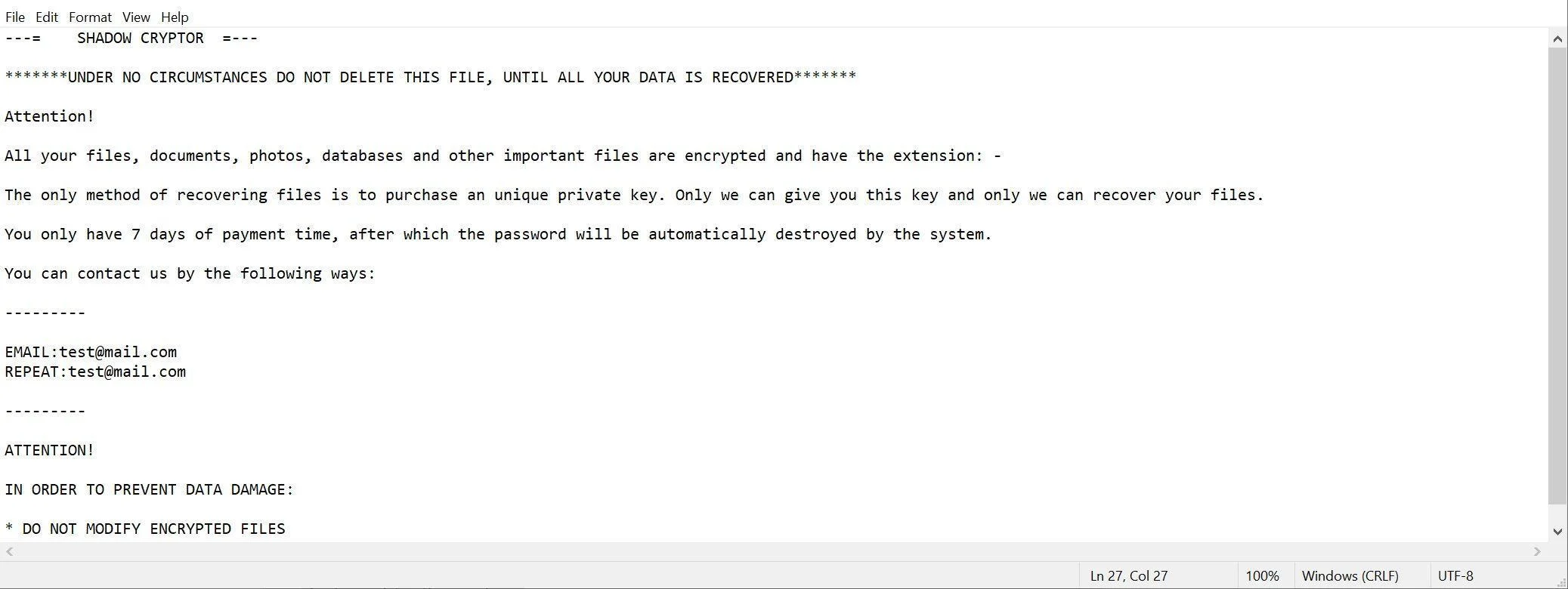 Image: Shadow Cryptor ransomware