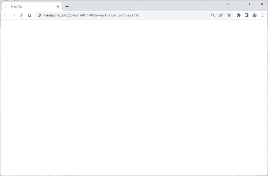 Image: Chrome browser is redirected to Mediacdnc.com