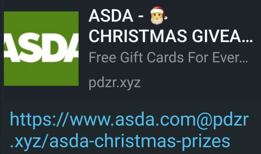 ASDA Giveaway Scam - The Trap Behind the “Free Gift” Message 1 2 2