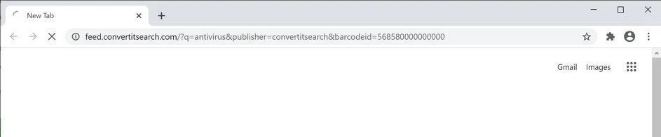 Image: Chrome browser is redirected to ConvertItSearch Search